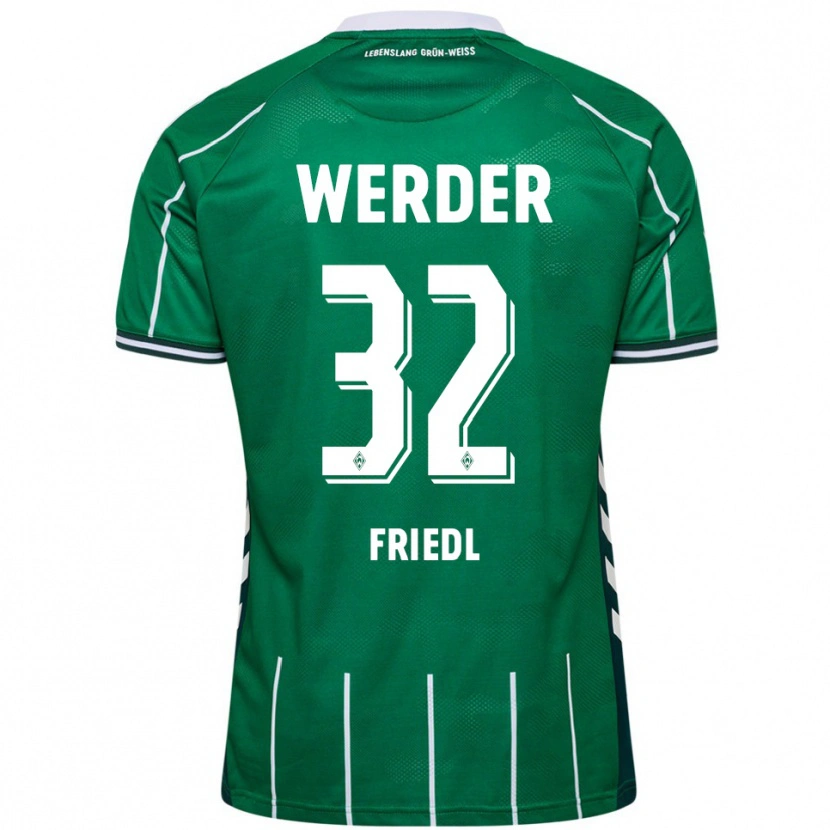 Danxen Kvinnor Marco Friedl #32 Grön Vit Hemmatröja Matchtröjor 2025/26 Tröjor T-Tröja