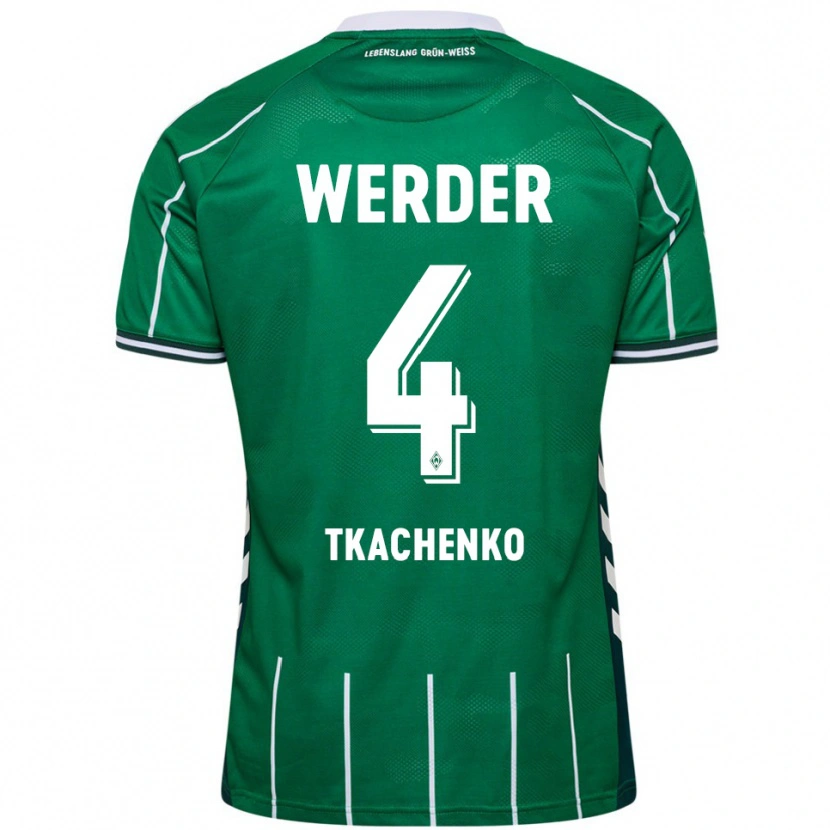 Danxen Kvinnor Oleksandr Tkachenko #4 Grön Vit Hemmatröja Matchtröjor 2025/26 Tröjor T-Tröja