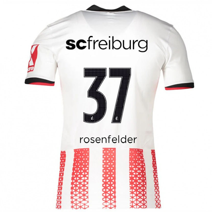 Danxen Kvinnor Max Rosenfelder #37 Vit Röd Hemmatröja Matchtröjor 2025/26 Tröjor T-Tröja