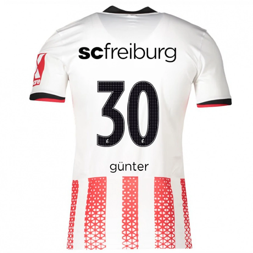 Danxen Kvinnor Christian Günter #30 Vit Röd Hemmatröja Matchtröjor 2025/26 Tröjor T-Tröja