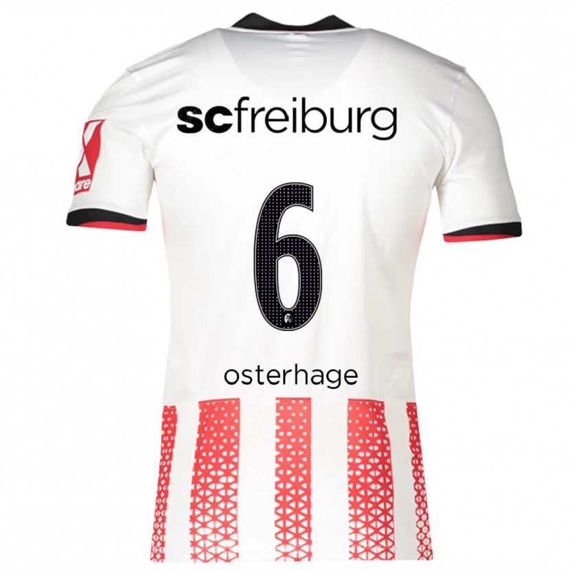 Danxen Kvinnor Patrick Osterhage #6 Vit Röd Hemmatröja Matchtröjor 2025/26 Tröjor T-Tröja