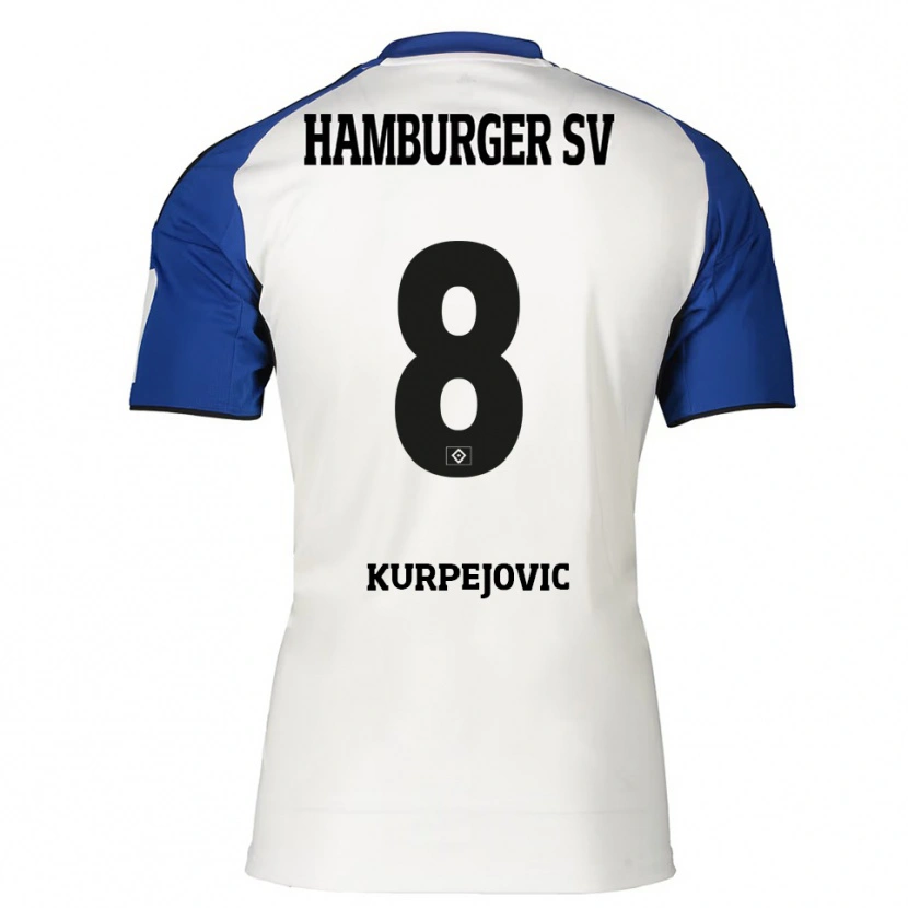 Danxen Kvinnor Emin Kurpejovic #8 Vit Blå Hemmatröja Matchtröjor 2025/26 Tröjor T-Tröja