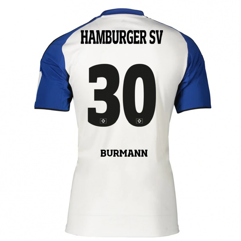 Danxen Kvinnor Tarah Burmann #30 Vit Blå Hemmatröja Matchtröjor 2025/26 Tröjor T-Tröja
