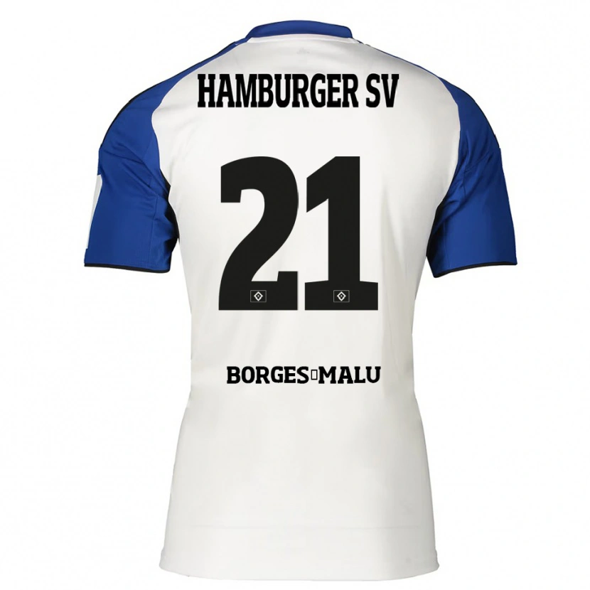 Danxen Kvinnor Louis Borges-Malu #21 Vit Blå Hemmatröja Matchtröjor 2025/26 Tröjor T-Tröja