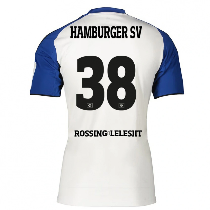 Danxen Kvinnor Alexander Røssing-Lelesiit #38 Vit Blå Hemmatröja Matchtröjor 2025/26 Tröjor T-Tröja