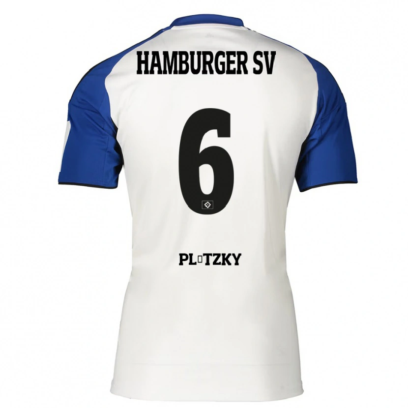 Danxen Kvinnor Lennart Plötzky #6 Vit Blå Hemmatröja Matchtröjor 2025/26 Tröjor T-Tröja