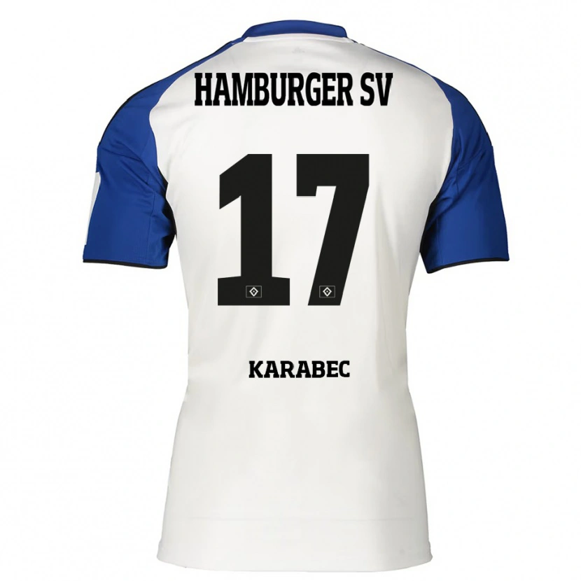 Danxen Kvinnor Adam Karabec #17 Vit Blå Hemmatröja Matchtröjor 2025/26 Tröjor T-Tröja