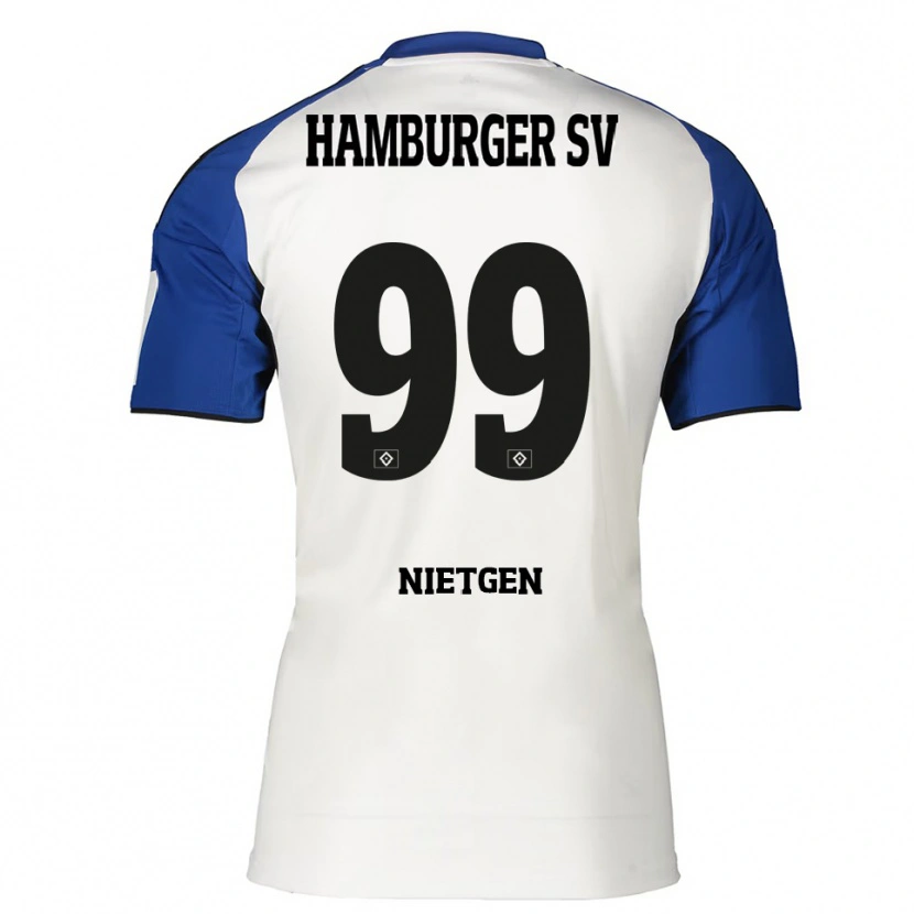 Danxen Kvinnor Marvin Nietgen #99 Vit Blå Hemmatröja Matchtröjor 2025/26 Tröjor T-Tröja