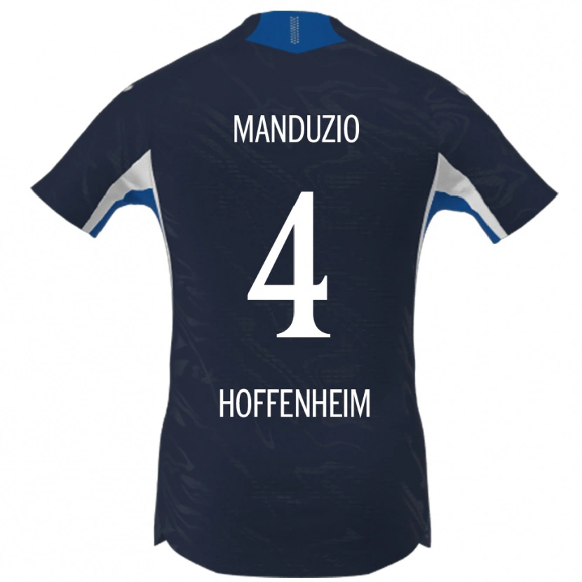 Danxen Kvinnor Mattia Manduzio #4 Marinblå Vit Hemmatröja Matchtröjor 2025/26 Tröjor T-Tröja