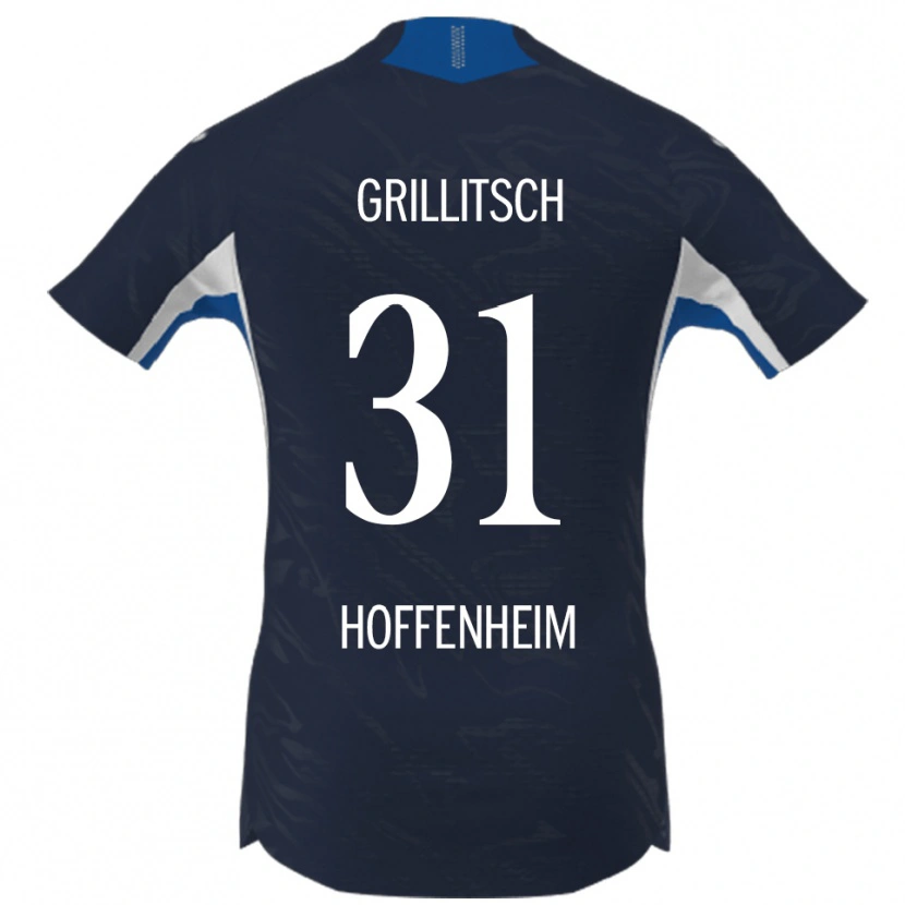 Danxen Kvinnor Florian Grillitsch #31 Marinblå Vit Hemmatröja Matchtröjor 2025/26 Tröjor T-Tröja
