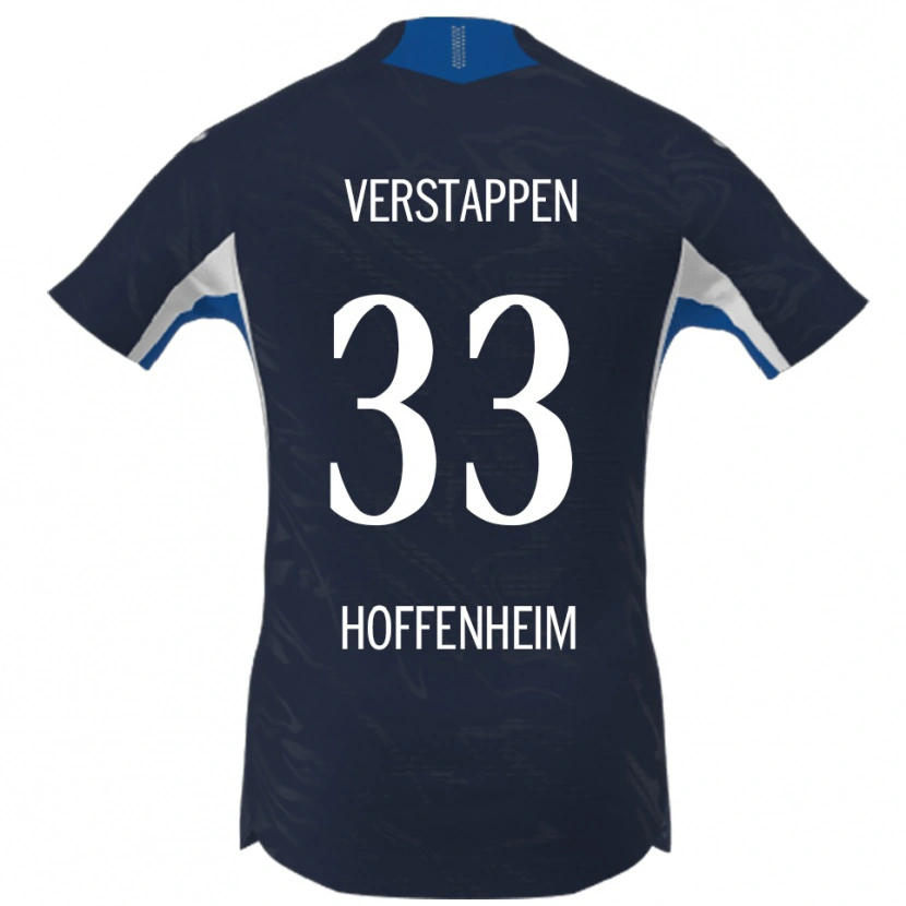 Danxen Kvinnor Eric Verstappen #33 Marinblå Vit Hemmatröja Matchtröjor 2025/26 Tröjor T-Tröja