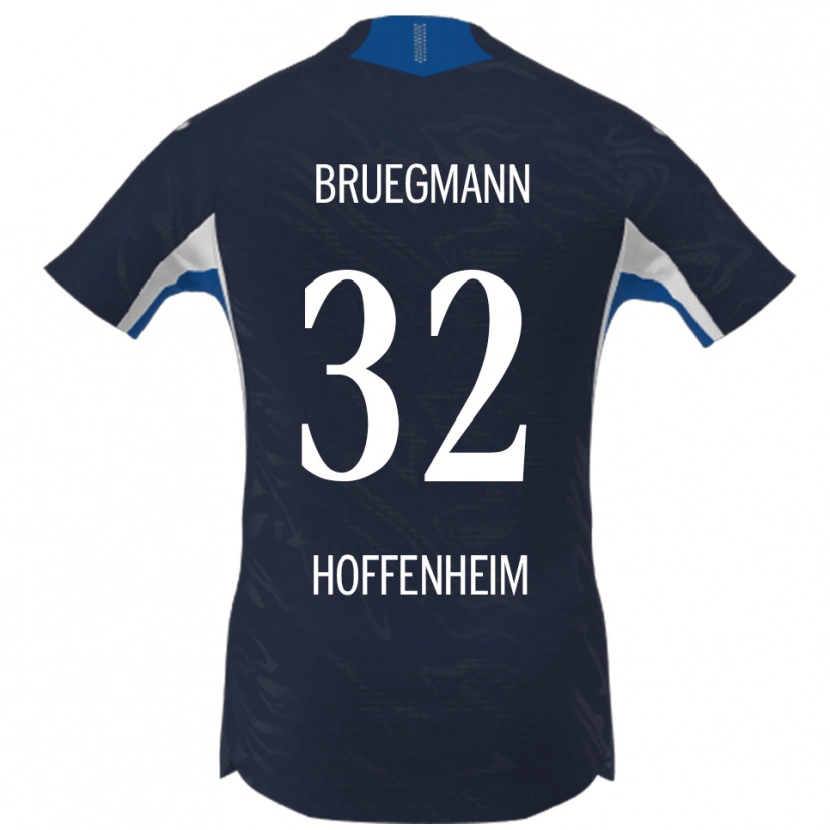 Danxen Kvinnor Lukas Bruegmann #32 Marinblå Vit Hemmatröja Matchtröjor 2025/26 Tröjor T-Tröja