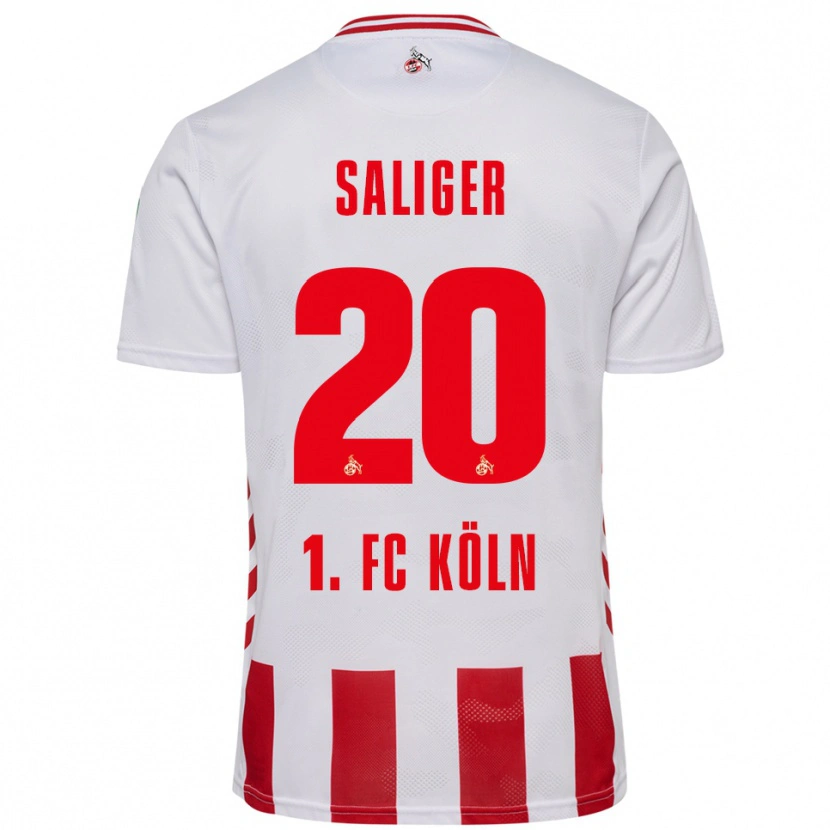 Danxen Kvinnor Jonas Saliger #20 Vit Röd Hemmatröja Matchtröjor 2025/26 Tröjor T-Tröja
