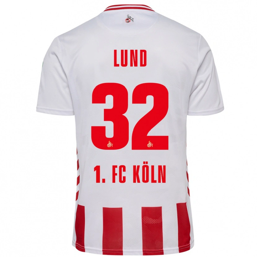 Danxen Kvinnor Kristoffer Lund #32 Vit Röd Hemmatröja Matchtröjor 2025/26 Tröjor T-Tröja