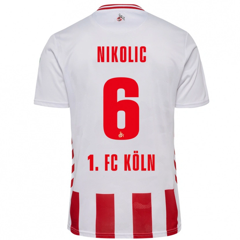 Danxen Kvinnor Milan Nikolic #6 Vit Röd Hemmatröja Matchtröjor 2025/26 Tröjor T-Tröja