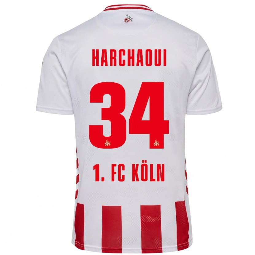 Danxen Kvinnor Fayssal Harchaoui #34 Vit Röd Hemmatröja Matchtröjor 2025/26 Tröjor T-Tröja