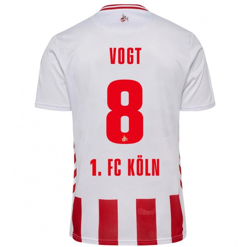 Danxen Kvinnor Laura Vogt #8 Vit Röd Hemmatröja Matchtröjor 2025/26 Tröjor T-Tröja