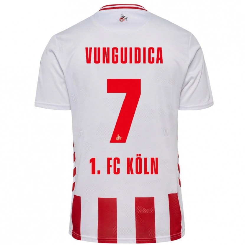 Danxen Kvinnor Exaouse Vunguidica #7 Vit Röd Hemmatröja Matchtröjor 2025/26 Tröjor T-Tröja