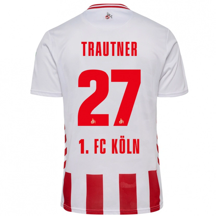Danxen Kvinnor Tobias Trautner #27 Vit Röd Hemmatröja Matchtröjor 2025/26 Tröjor T-Tröja