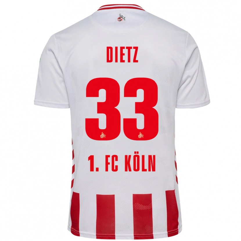 Danxen Kvinnor Florian Dietz #33 Vit Röd Hemmatröja Matchtröjor 2025/26 Tröjor T-Tröja