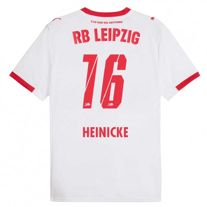 Danxen Kvinnor Niklas Heinicke #16 Vit Röd Hemmatröja Matchtröjor 2025/26 Tröjor T-Tröja