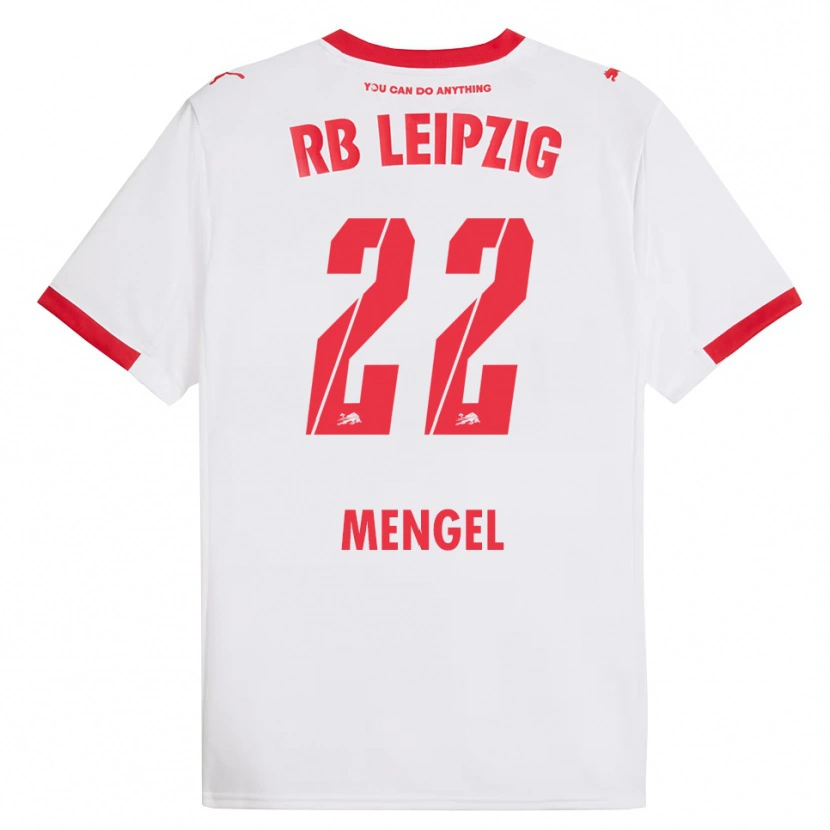 Danxen Kvinnor Luca Mengel #22 Vit Röd Hemmatröja Matchtröjor 2025/26 Tröjor T-Tröja