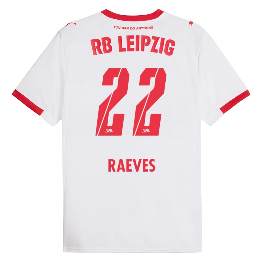 Danxen Kvinnor Dries Raeves #22 Vit Röd Hemmatröja Matchtröjor 2025/26 Tröjor T-Tröja