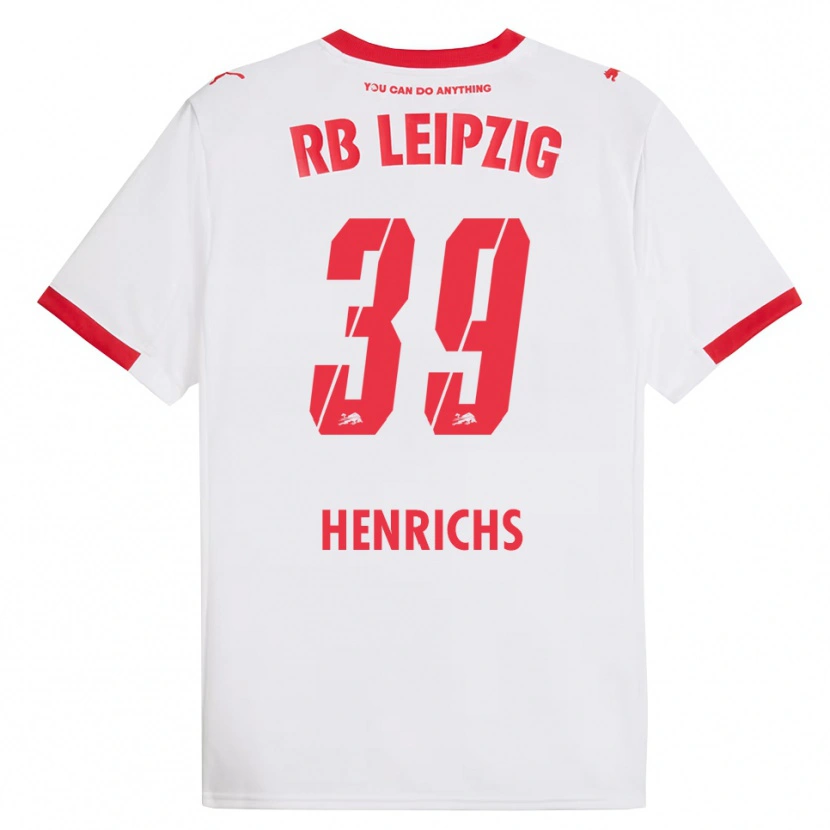 Danxen Kvinnor Benjamin Henrichs #39 Vit Röd Hemmatröja Matchtröjor 2025/26 Tröjor T-Tröja