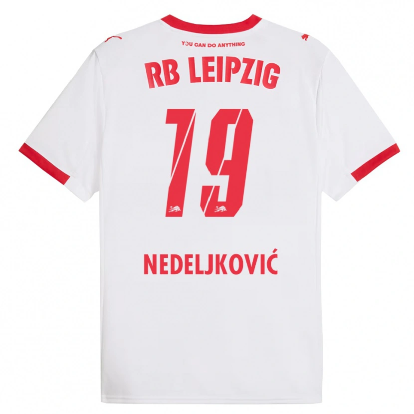 Danxen Kvinnor Kosta Nedeljkovic #19 Vit Röd Hemmatröja Matchtröjor 2025/26 Tröjor T-Tröja