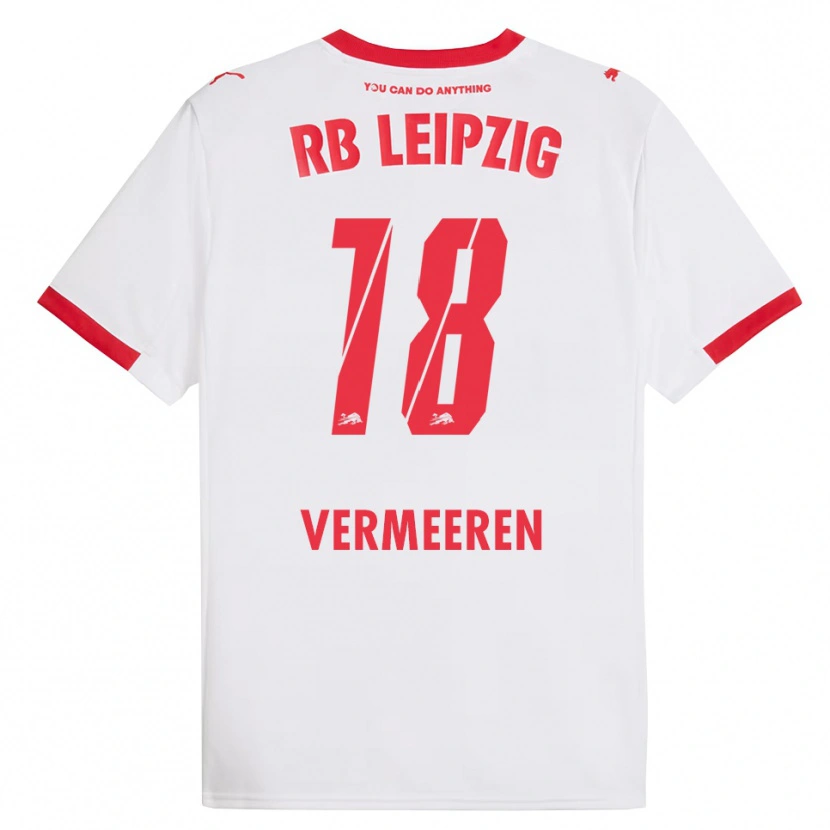 Danxen Kvinnor Arthur Vermeeren #18 Vit Röd Hemmatröja Matchtröjor 2025/26 Tröjor T-Tröja