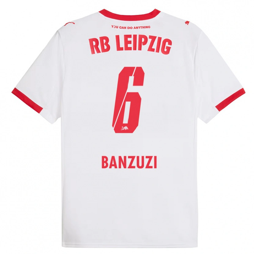 Danxen Kvinnor Ezechiel Banzuzi #6 Vit Röd Hemmatröja Matchtröjor 2025/26 Tröjor T-Tröja
