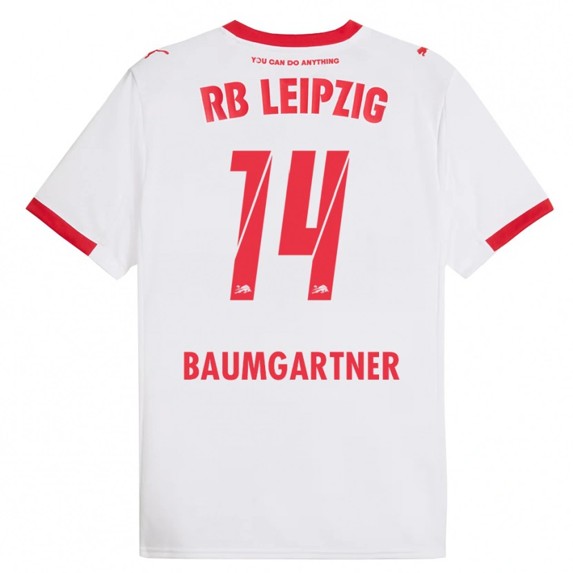 Danxen Kvinnor Christoph Baumgartner #14 Vit Röd Hemmatröja Matchtröjor 2025/26 Tröjor T-Tröja
