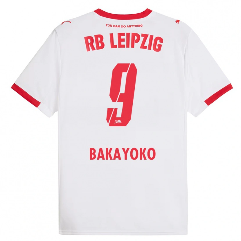 Danxen Kvinnor Johan Bakayoko #9 Vit Röd Hemmatröja Matchtröjor 2025/26 Tröjor T-Tröja