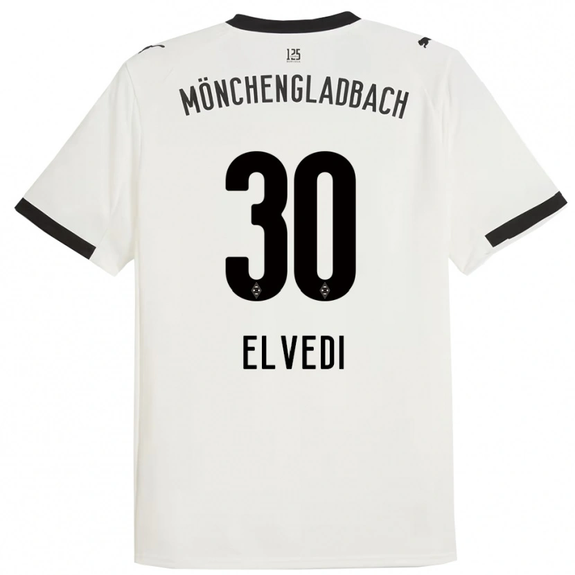Danxen Kvinnor Nico Elvedi #30 Vit Svart Hemmatröja Matchtröjor 2025/26 Tröjor T-Tröja