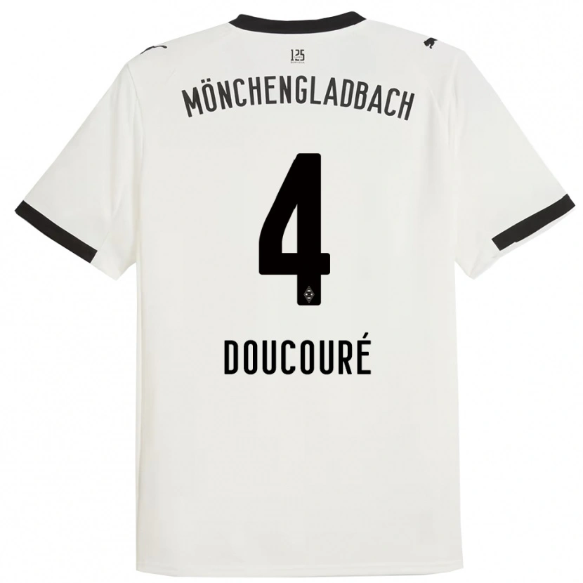 Danxen Kvinnor Mamadou Doucoure #4 Vit Svart Hemmatröja Matchtröjor 2025/26 Tröjor T-Tröja