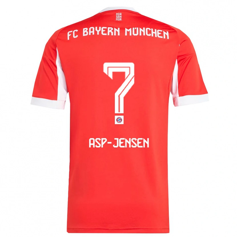 Danxen Kvinnor Jonathan Asp-Jensen #0 Röd Vit Hemmatröja Matchtröjor 2025/26 Tröjor T-Tröja