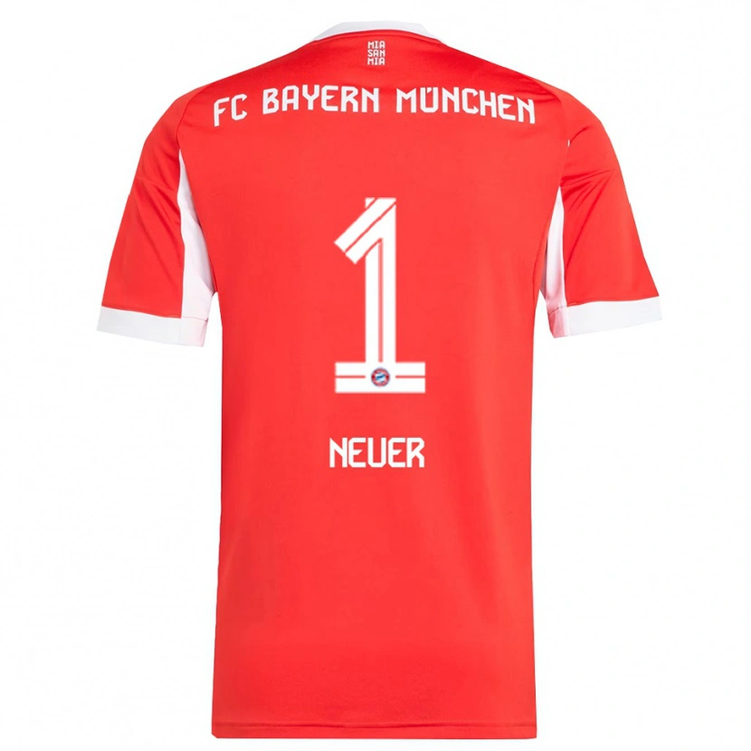 Danxen Kvinnor Manuel Neuer #1 Röd Vit Hemmatröja Matchtröjor 2025/26 Tröjor T-Tröja