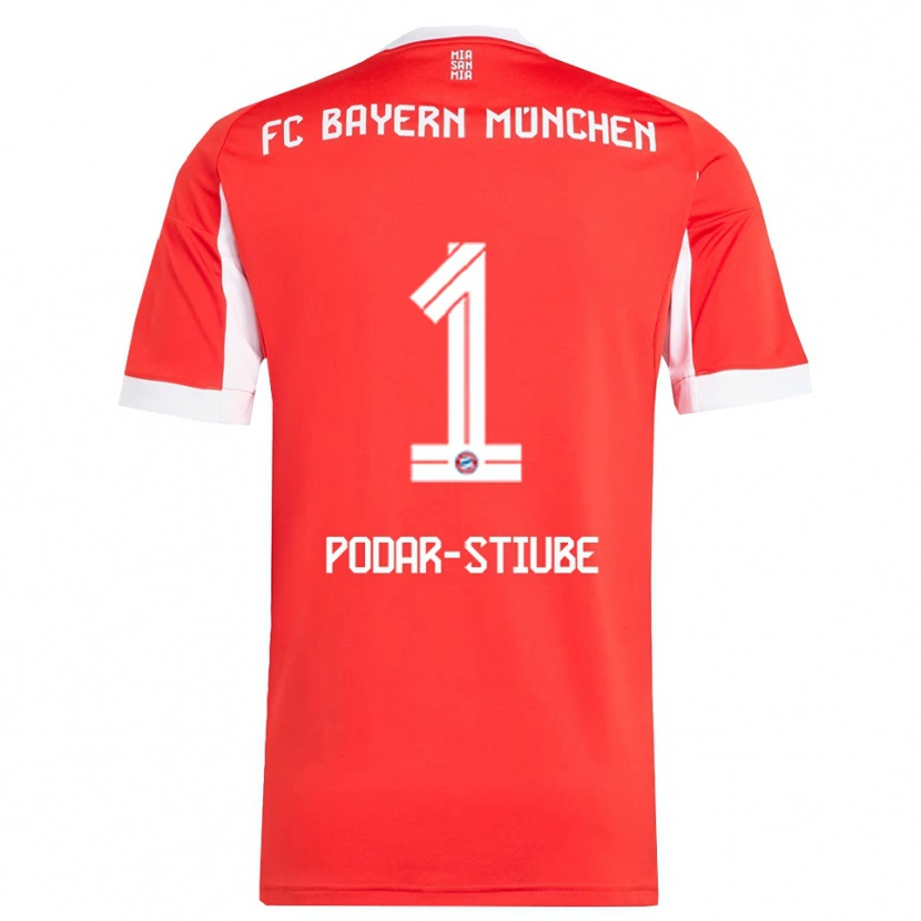 Danxen Kvinnor David Podar-Stiube #1 Röd Vit Hemmatröja Matchtröjor 2025/26 Tröjor T-Tröja