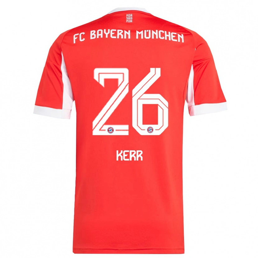 Danxen Kvinnor Samantha Kerr #26 Röd Vit Hemmatröja Matchtröjor 2025/26 Tröjor T-Tröja