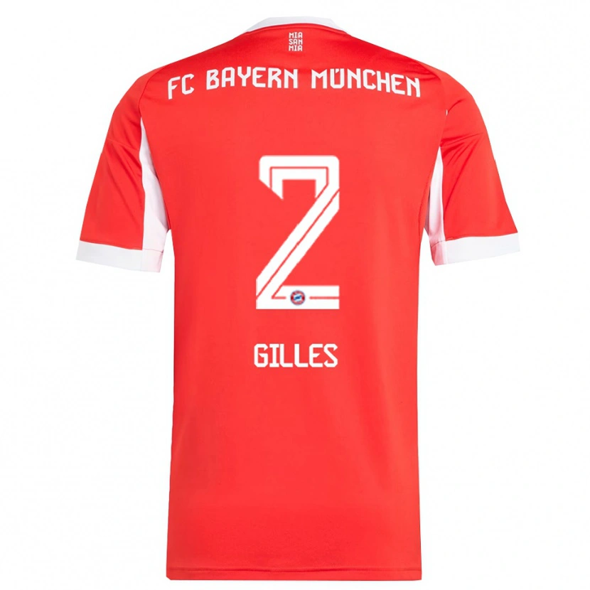 Danxen Kvinnor Vanessa Gilles #2 Röd Vit Hemmatröja Matchtröjor 2025/26 Tröjor T-Tröja