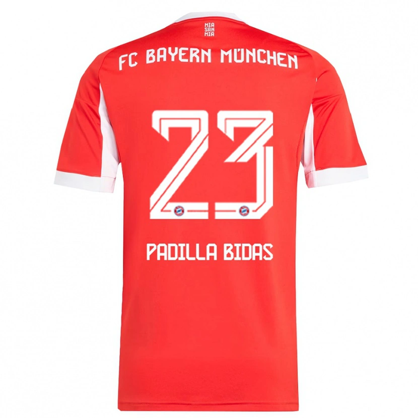 Danxen Kvinnor Natalia Padilla Bidas #23 Röd Vit Hemmatröja Matchtröjor 2025/26 Tröjor T-Tröja