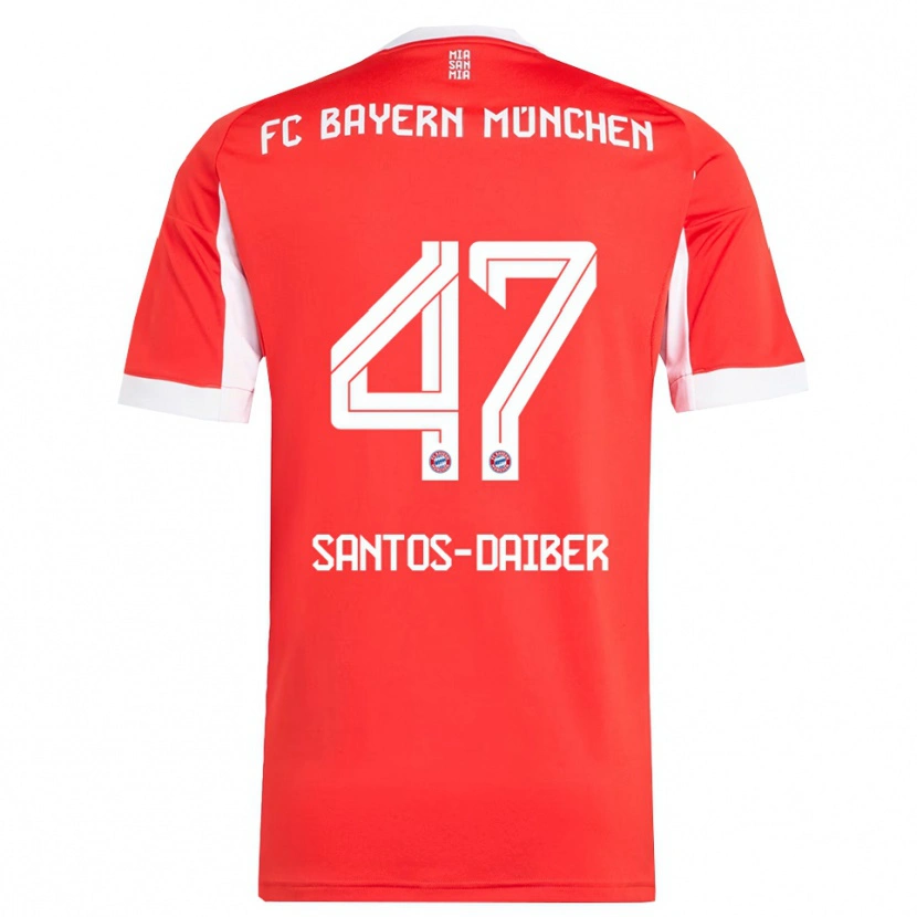 Danxen Kvinnor David Santos Daiber #47 Röd Vit Hemmatröja Matchtröjor 2025/26 Tröjor T-Tröja