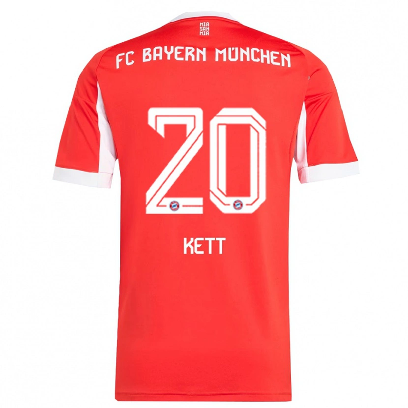 Danxen Kvinnor Franziska Kett #20 Röd Vit Hemmatröja Matchtröjor 2025/26 Tröjor T-Tröja