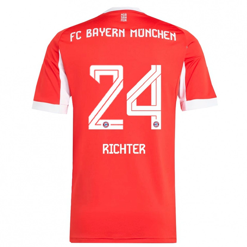 Danxen Kvinnor Louis Richter #24 Röd Vit Hemmatröja Matchtröjor 2025/26 Tröjor T-Tröja