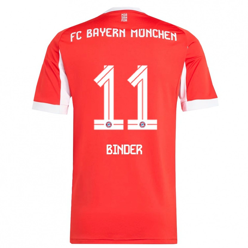 Danxen Kvinnor Tim Binder #11 Röd Vit Hemmatröja Matchtröjor 2025/26 Tröjor T-Tröja
