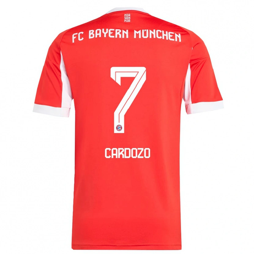 Danxen Kvinnor Maycon Cardozo #7 Röd Vit Hemmatröja Matchtröjor 2025/26 Tröjor T-Tröja