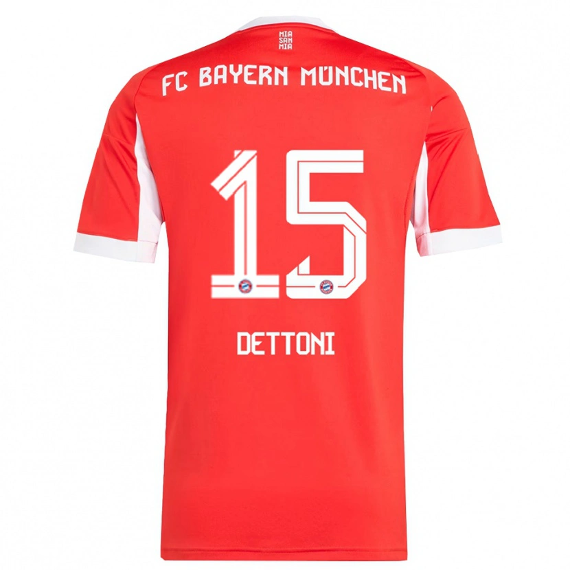 Danxen Kvinnor Grayson Dettoni #15 Röd Vit Hemmatröja Matchtröjor 2025/26 Tröjor T-Tröja
