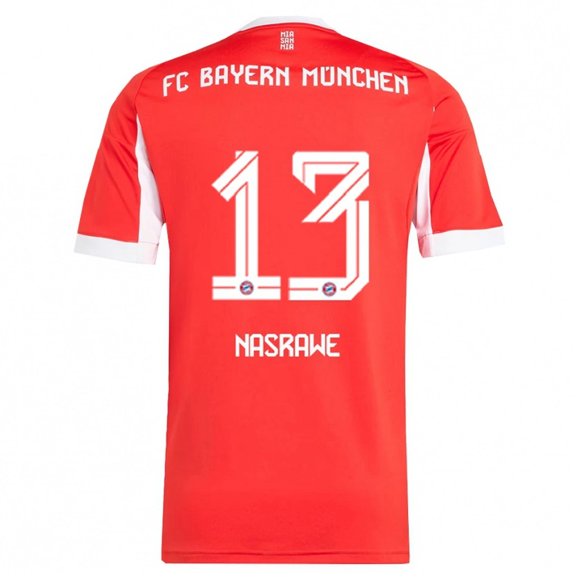 Danxen Kvinnor Jussef Nasrawe #13 Röd Vit Hemmatröja Matchtröjor 2025/26 Tröjor T-Tröja