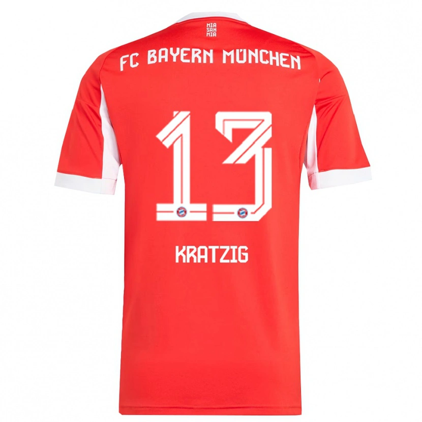 Danxen Kvinnor Frans Kratzig #13 Röd Vit Hemmatröja Matchtröjor 2025/26 Tröjor T-Tröja