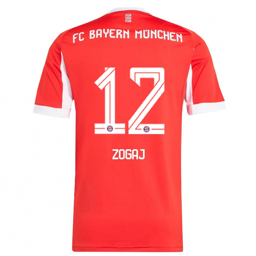 Danxen Kvinnor Nderim Zogaj #12 Röd Vit Hemmatröja Matchtröjor 2025/26 Tröjor T-Tröja